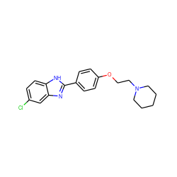 Clc1ccc2[nH]c(-c3ccc(OCCN4CCCCC4)cc3)nc2c1 ZINC000096282680