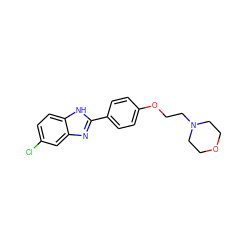 Clc1ccc2[nH]c(-c3ccc(OCCN4CCOCC4)cc3)nc2c1 ZINC000096282679