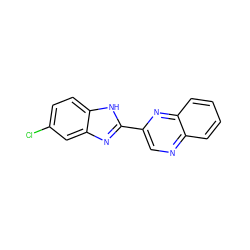 Clc1ccc2[nH]c(-c3cnc4ccccc4n3)nc2c1 ZINC000013678116