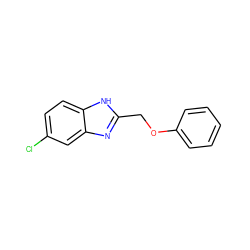 Clc1ccc2[nH]c(COc3ccccc3)nc2c1 ZINC000013119449