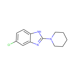 Clc1ccc2[nH]c(N3CCCCC3)nc2c1 ZINC000005075159