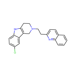 Clc1ccc2[nH]c3c(c2c1)CN(CCc1ccc2ccccc2n1)CC3 ZINC000029482655