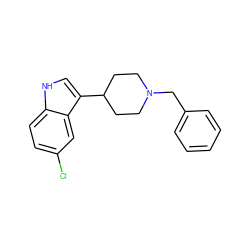 Clc1ccc2[nH]cc(C3CCN(Cc4ccccc4)CC3)c2c1 ZINC000036221494