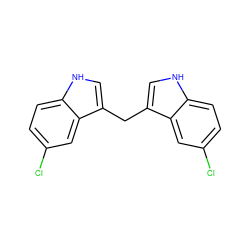 Clc1ccc2[nH]cc(Cc3c[nH]c4ccc(Cl)cc34)c2c1 ZINC000034019818