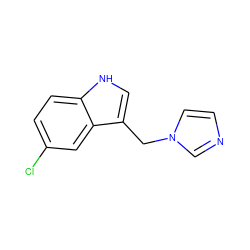 Clc1ccc2[nH]cc(Cn3ccnc3)c2c1 ZINC000027100374