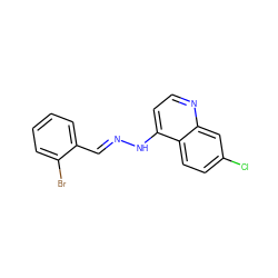 Clc1ccc2c(N/N=C/c3ccccc3Br)ccnc2c1 ZINC000005931246