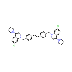 Clc1ccc2c(N3CCCC3)cc[n+](Cc3ccc(CCc4ccc(C[n+]5ccc(N6CCCC6)c6ccc(Cl)cc65)cc4)cc3)c2c1 ZINC000028475235