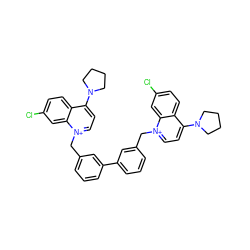 Clc1ccc2c(N3CCCC3)cc[n+](Cc3cccc(-c4cccc(C[n+]5ccc(N6CCCC6)c6ccc(Cl)cc65)c4)c3)c2c1 ZINC000028473308