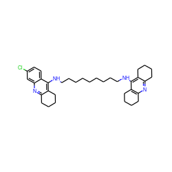 Clc1ccc2c(NCCCCCCCCCNc3c4c(nc5c3CCCC5)CCCC4)c3c(nc2c1)CCCC3 ZINC001772574199