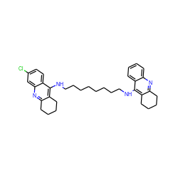 Clc1ccc2c(NCCCCCCCCNc3c4c(nc5ccccc35)CCCC4)c3c(nc2c1)CCCC3 ZINC001772610473