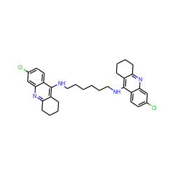 Clc1ccc2c(NCCCCCCNc3c4c(nc5cc(Cl)ccc35)CCCC4)c3c(nc2c1)CCCC3 ZINC000014946309