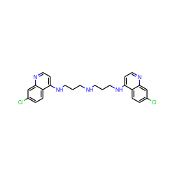 Clc1ccc2c(NCCCNCCCNc3ccnc4cc(Cl)ccc34)ccnc2c1 ZINC000029394236