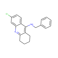 Clc1ccc2c(NCc3ccccc3)c3c(nc2c1)CCCC3 ZINC000013808499