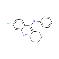 Clc1ccc2c(Nc3ccccc3)c3c(nc2c1)CCCC3 ZINC000049115427