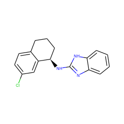 Clc1ccc2c(c1)[C@H](Nc1nc3ccccc3[nH]1)CCC2 ZINC000040393420