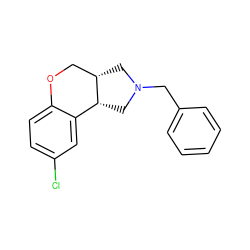 Clc1ccc2c(c1)[C@H]1CN(Cc3ccccc3)C[C@H]1CO2 ZINC000026167953