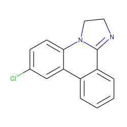 Clc1ccc2c(c1)-c1ccccc1C1=NCCN12 ZINC000001726348