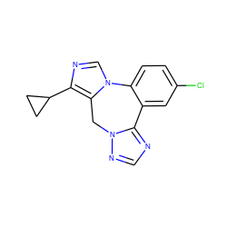 Clc1ccc2c(c1)-c1ncnn1Cc1c(C3CC3)ncn1-2 ZINC000049019069