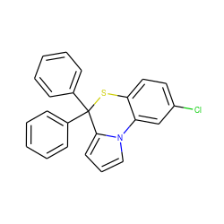 Clc1ccc2c(c1)-n1cccc1C(c1ccccc1)(c1ccccc1)S2 ZINC000013651990