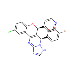 Clc1ccc2c(c1)C1=C([C@H](c3ccncc3)O2)[C@@H](c2ccc(Br)cc2)N2NC=NC2=N1 ZINC000013122500