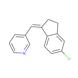 Clc1ccc2c(c1)CC/C2=C/c1cccnc1 ZINC000013610777