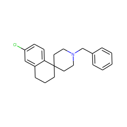 Clc1ccc2c(c1)CCCC21CCN(Cc2ccccc2)CC1 ZINC000013455535