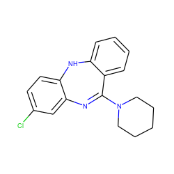 Clc1ccc2c(c1)N=C(N1CCCCC1)c1ccccc1N2 ZINC000049778194