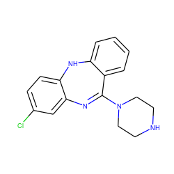 Clc1ccc2c(c1)N=C(N1CCNCC1)c1ccccc1N2 ZINC000003995781