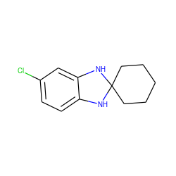 Clc1ccc2c(c1)NC1(CCCCC1)N2 ZINC000063539609