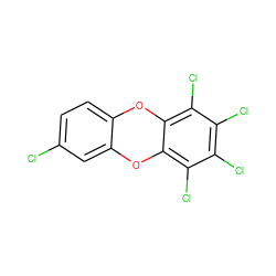 Clc1ccc2c(c1)Oc1c(Cl)c(Cl)c(Cl)c(Cl)c1O2 ZINC000002569331