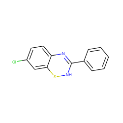 Clc1ccc2c(c1)SNC(c1ccccc1)=N2 ZINC000000482059