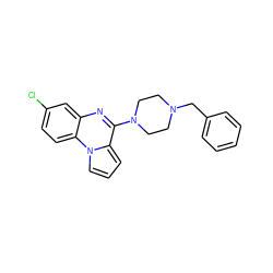 Clc1ccc2c(c1)nc(N1CCN(Cc3ccccc3)CC1)c1cccn12 ZINC000053113467