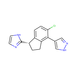 Clc1ccc2c(c1-c1cn[nH]c1)CC[C@@H]2c1ncc[nH]1 ZINC000029046481