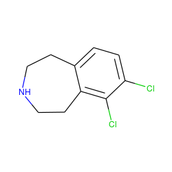 Clc1ccc2c(c1Cl)CCNCC2 ZINC000001491495