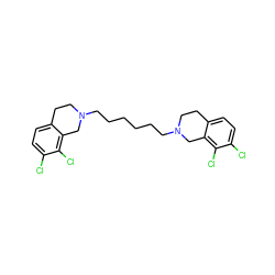 Clc1ccc2c(c1Cl)CN(CCCCCCN1CCc3ccc(Cl)c(Cl)c3C1)CC2 ZINC000027872603