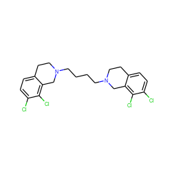 Clc1ccc2c(c1Cl)CN(CCCCN1CCc3ccc(Cl)c(Cl)c3C1)CC2 ZINC000027872587