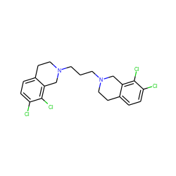 Clc1ccc2c(c1Cl)CN(CCCN1CCc3ccc(Cl)c(Cl)c3C1)CC2 ZINC000027872606