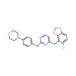 Clc1ccc2c(c1Nc1ccnc(Nc3ccc(N4CCOCC4)cc3)n1)OCO2 ZINC000029042998