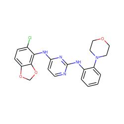 Clc1ccc2c(c1Nc1ccnc(Nc3ccccc3N3CCOCC3)n1)OCO2 ZINC000029043002