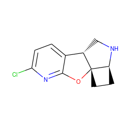 Clc1ccc2c(n1)O[C@@]13CC[C@@H]1NC[C@@H]23 ZINC000049049735