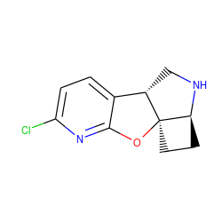 Clc1ccc2c(n1)O[C@]13CC[C@@H]1NC[C@@H]23 ZINC000168000606