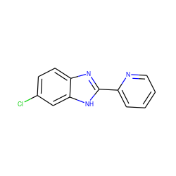 Clc1ccc2nc(-c3ccccn3)[nH]c2c1 ZINC000013679488