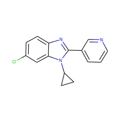 Clc1ccc2nc(-c3cccnc3)n(C3CC3)c2c1 ZINC000199457058