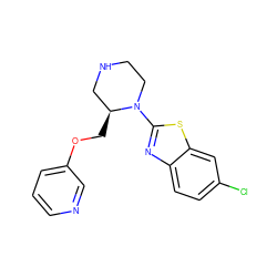 Clc1ccc2nc(N3CCNC[C@@H]3COc3cccnc3)sc2c1 ZINC000114576224