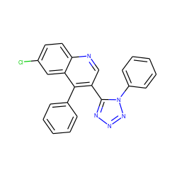 Clc1ccc2ncc(-c3nnnn3-c3ccccc3)c(-c3ccccc3)c2c1 ZINC000000721429