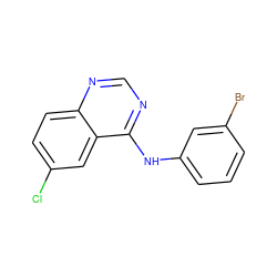 Clc1ccc2ncnc(Nc3cccc(Br)c3)c2c1 ZINC000034620668