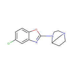 Clc1ccc2oc(N3CCN4CCC3CC4)nc2c1 ZINC000045391380