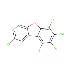 Clc1ccc2oc3c(Cl)c(Cl)c(Cl)c(Cl)c3c2c1 ZINC000002570193