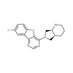 Clc1ccc2oc3c(N4C[C@@H]5CCCN[C@@H]5C4)ncnc3c2c1 ZINC000049112947