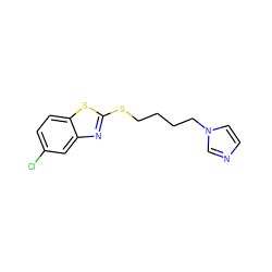 Clc1ccc2sc(SCCCCn3ccnc3)nc2c1 ZINC000299867730